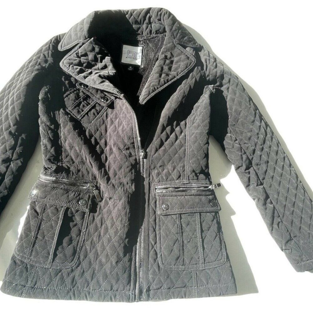 Blanc Noir Fully Quilted Puffer Jacket Black Women's Size Medium Long Sleeve